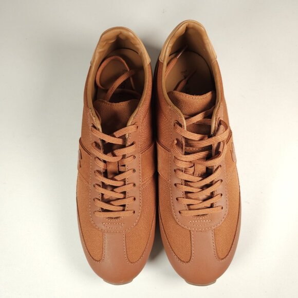 Lacoste Men's Angular 222-4 Sneakers Low-Top Shoes Brown/Off White Size US 9 - Picture 2 of 11